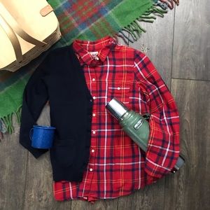 {Old Navy} Red Plaid Shirt S